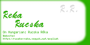 reka rucska business card